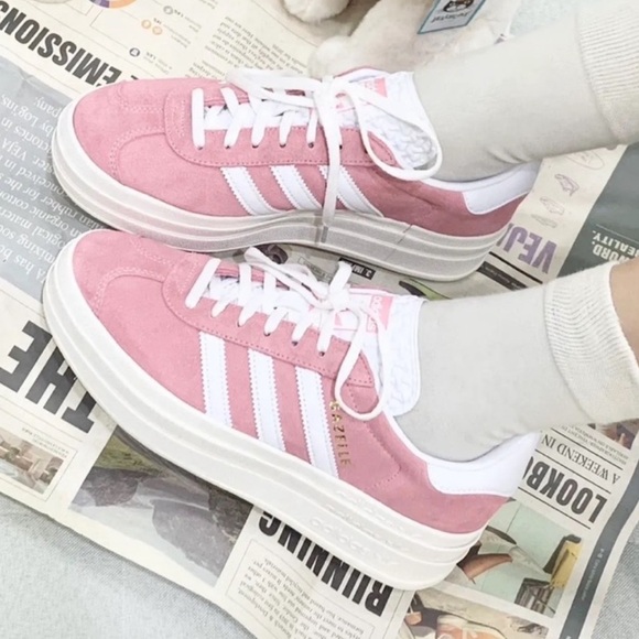 Adidas Gazelle Bold in Pink/White Suede Size 9 - Picture 2 of 10